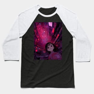 Enter the Digital Realm: Cyberpunk Aesthetics, Mind-Bending Anime, and Futuristic Manga Art Baseball T-Shirt